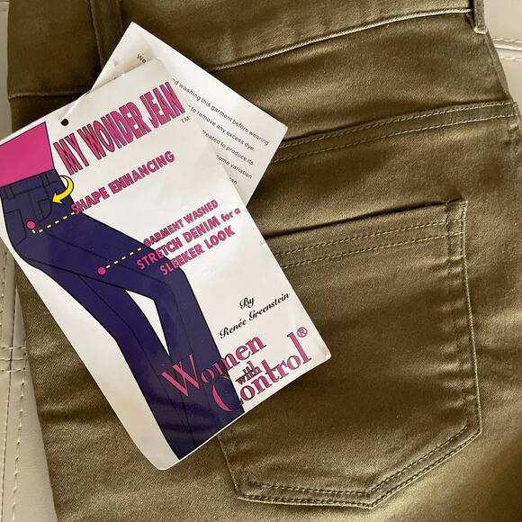 Women with Control Army Green Stretch Denim My Wonder Jean 16P - Picture 3 of 7